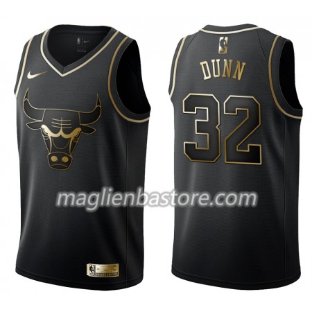 Maglia NBA Chicago Bulls Kris Dunn 32 Nike Nero Golden Edition Swingman - Uomo